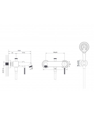 HB-4009CH Хром смеситель для ванны