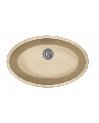 ВЕГА ОВАЛ БЕЖЕВЫЙ Кухонная мойка из кварцевого композита / 700 * 440 * 217 "FLORENTINA"