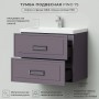 Pino 75 Комплект тумба Сиреневый (744х474х640) подвесная + раковиной Alisa 75