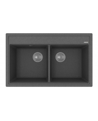 ЛИПСИ 820 ЧЕРНЫЙ FG Кухонная мойка из кварцевого композита / 820 * 510 * 217 "FLORENTINA"