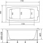 AELITA 170 * 90 Ванна акриловая на каркасе "1 МАРКА"