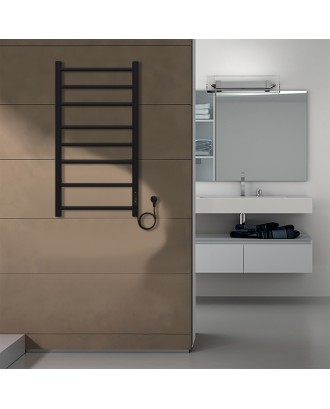 PARMA 400/800 Полотенцесушитель электрический ЧЕРНЫЙ R 8 пер. AZARIO
