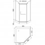 CS-816S B (GRAY) 100*100*200 Душевое ограждение в комплекте с низким поддоном 13см "LORANTO"