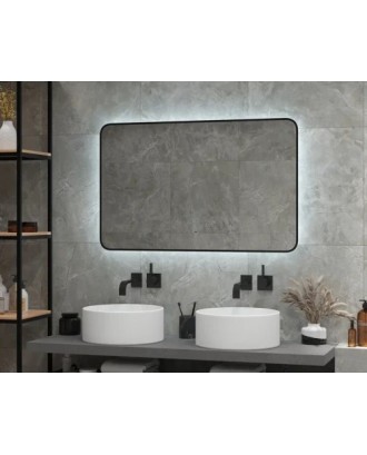 Torry Led 800*700 Зеркало с фоновой под. Черной оконтовкой "ПОСЕЙДОН34"