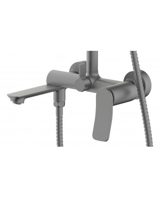 Эскаро - Душевая система с квадрат троп душем, серый графит AZ-K2374GR