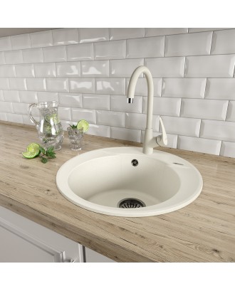SULA 500 ШАМПАНЬ Мойка кухонная из кварц-гранита / 500*500*197 "LEMARK"