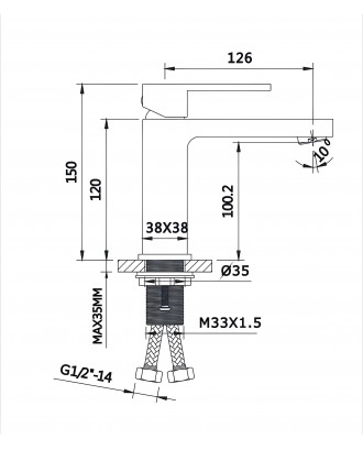HB-1007GO Золото Смеситель для раковины