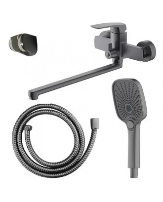 Conda Смеситель для ванны с ручным душем, длинный излив, серый графит AZ-K1711GR