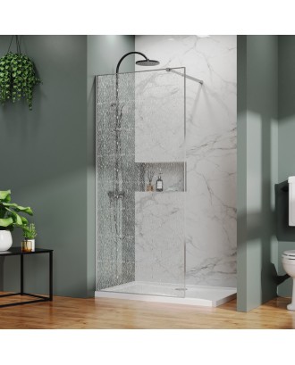 AZ-275-120-MGR-CBR Душевая перегородка Walk-in, 120x200-MGR-CBR, в рамке, Битое стекло, 4+5+4 мм, пр