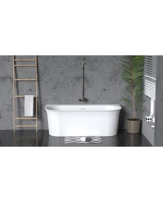 Alba 1500x800x600 Ванна акриловая Azario отдельностоящая/пристенная, в комплекте с сифоном и металли