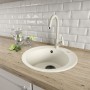 SULA 500 БЕЖЕВЫЙ Мойка кухонная из кварц-гранита / 500*500*197 "LEMARK"