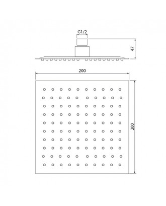 OPTIMA HOME / 00520SSi64 / Душевая насадка верхняя квадратная "IDDIS"