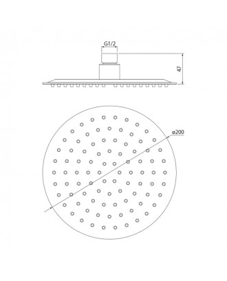 OPTIMA HOME / 00320RSi64 / Душевая насадка верхняя круглая "IDDIS"