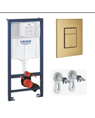 Инсталляция для унитаза 3в1 Grohe RAPID SL 38772001 brushed gold (квадрат матовое золото)