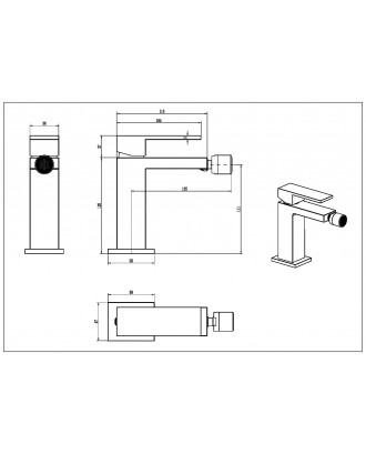 Смеситель для биде Qubic Matt Gold 476-MG