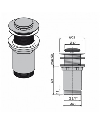 A394 Донный клапан без перелива "ALCA PLAST"
