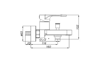 VIANO Смеситель для ванны с коротким изливом AZ-15830501