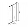 МЕРРИТ Душевая шторка,800*1400 мм  (раздвижная) стекло прозрачное, 5 мм.