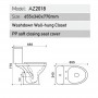 AZ-2018-P Унитаз компакт с сиденьем полипропилен микролифт P-trap 65,5*35*77 мм