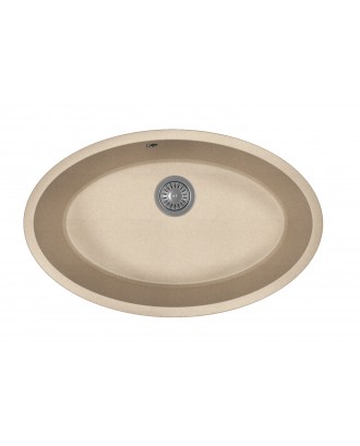 ВЕГА ОВАЛ ПЕСОЧНЫЙ Кухонная мойка из кварцевого композита / 700 * 440 * 217 "FLORENTINA"