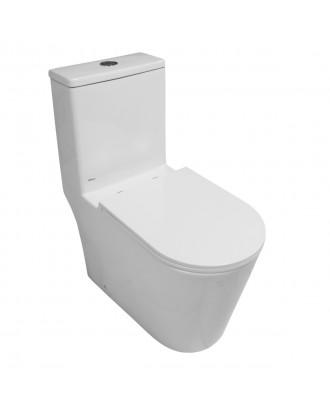 Унитаз-моноблок Azario Eagle 690х360х800 безободковый, слив "Торнадо", с быстросъемным сиденьем