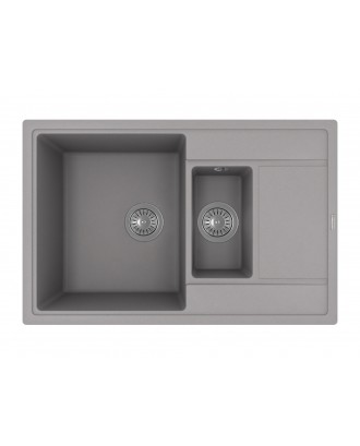 ЛИПСИ 780 K СЕРЫЙ ШЕЛК FG Кухонная мойка из кварцевого композита / 780 * 510 * 217 "FLORENTINA"