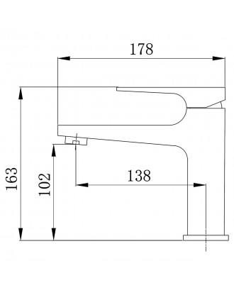 АРИДА Cмеситель для раковины, серый графит AZ-K1054GR