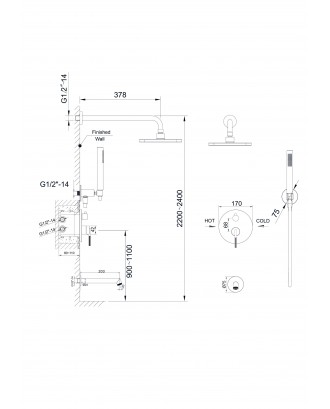 HB-4001BN Встраиваемая душевая система ( Матовый Никель )