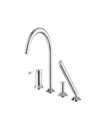 FLAME Каскадный смеситель для ванны на 4 отверстия, хром