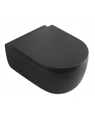 Rino Унитаз подвесной VRI-49TB(495x360x340) черный матовый VECONI