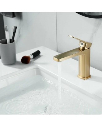 S9901G Смеситель для раковины Золотой сатин