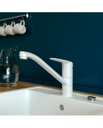 MALE (Белый матовый) Смеситель для кухни "IDDIS"