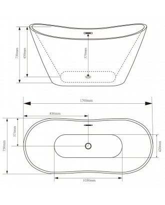 MS-02 Ванна ATRIZE 170*75*73 белая