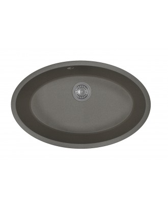 ВЕГА ОВАЛ ЧЕРНЫЙ Кухонная мойка из кварцевого композита / 700 * 440 * 217 "FLORENTINA"