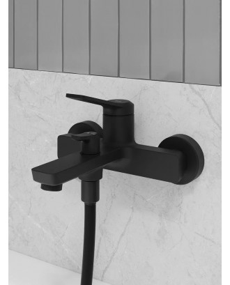PARKER (Черный матовый) Смеситель для ванны / короткий излив "IDDIS"