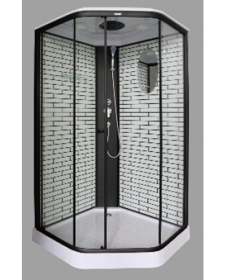 ALT-E8809B Душевая кабина 90*90*215 н/п Белый Кирпич