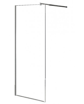Душевая перегородка LORANTO Walk-in 100х200 регулируемый кронштейн 80-100, прозрачное стекло 8 мм, п