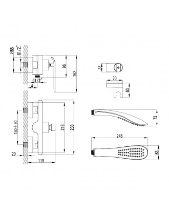 LM4903CW MELANGE Смеситель для душа "LEMARK"
