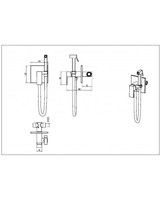 Смеситель гигиенический Qubic Matt 477-MG
