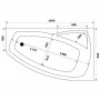 КАМЕЯ-PRO Ванна акр. 1,600  х 0,95 Правая с каркасом "BAS"