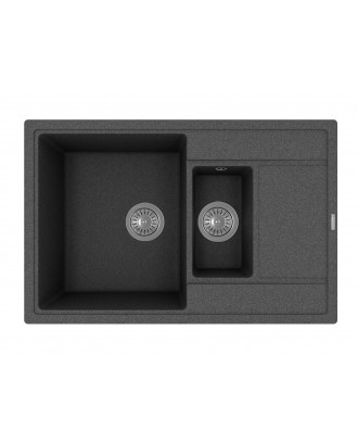 ЛИПСИ 780 K ЧЕРНЫЙ FG Кухонная мойка из кварцевого композита / 780 * 510 * 217 "FLORENTINA"