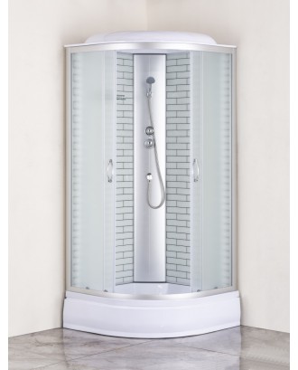 Душевая кабина CS-6610-25 F 100*100*215 матовая, стекло 4мм, поддон 25 см (3 места)