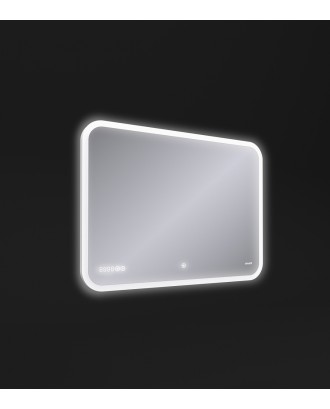 Зеркало LED 070 pro 80*60 подсветка,сенсор, антизапотевание,часы