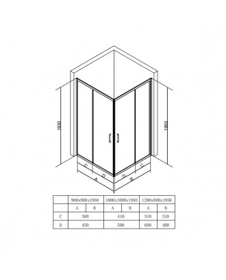 RD-JK.90G Душевая ограждение Joy- Grey90*90*195 квадрат SW БЕЗ Поддона REDO