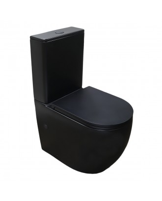 Кобальт Блэк Унитаз напольный скрытое торнадо, с сиденьем микролифт 610x360x805мм