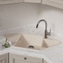 IRKANA 980 ШАМПАНЬ Мойка кухонная угловая из кварц-гранита / 980*500*197 "LEMARK"