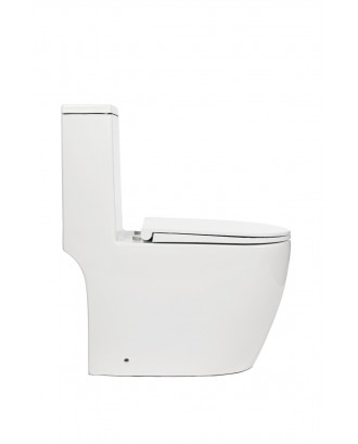 AN-020D Унитаз-моноблок (круглый), Торнадо,690*360*820 мм с сиденьем  (soft close) дюропласт, белый