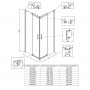 RV50CH-9090-01-C8 Душевой угол Veconi RV-50CH Стекло Прозрачное/6мм (880-900*880-900/1950)