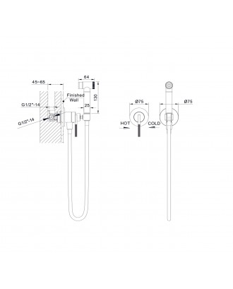 HB-4005-2GO Встраиваемый гигиенический душ ( Золото )