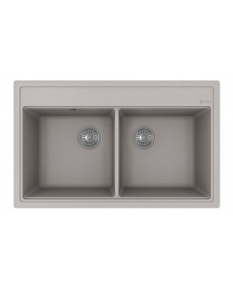 ЛИПСИ 820 ГРЕЙ FG Кухонная мойка из кварцевого композита / 820 * 510 * 217 "FLORENTINA"